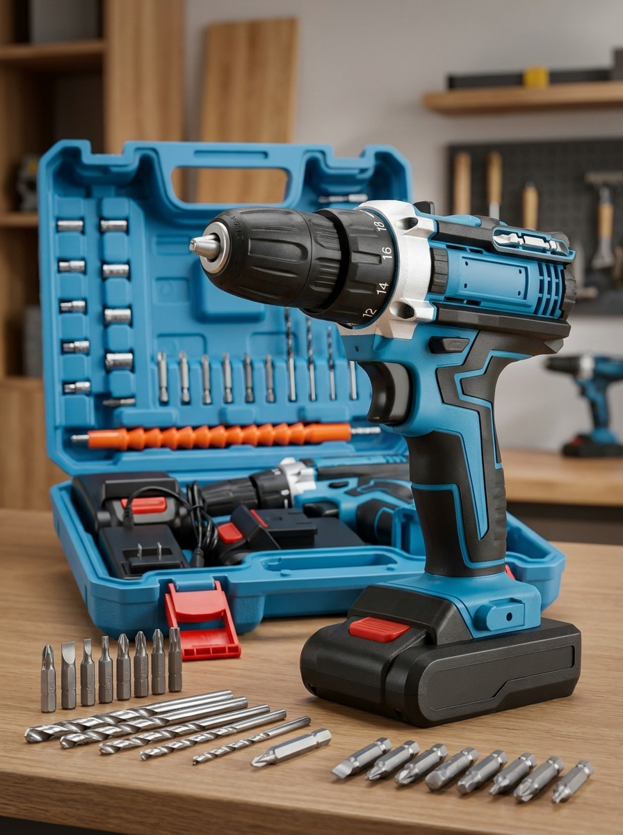 Taladro Inalámbrico 48V + 2 Baterías y Kit Completo