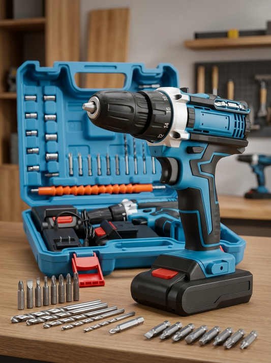 Taladro Inalámbrico 48V + 2 Baterías y Kit Completo
