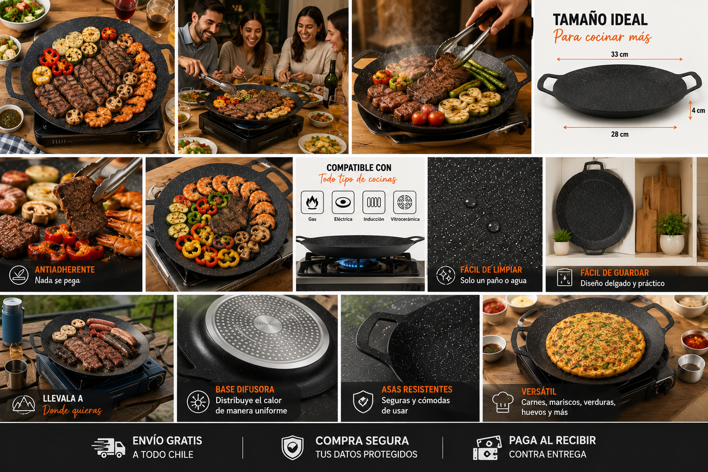 PLANCHA PARRILLERA ANTIADHERENTE